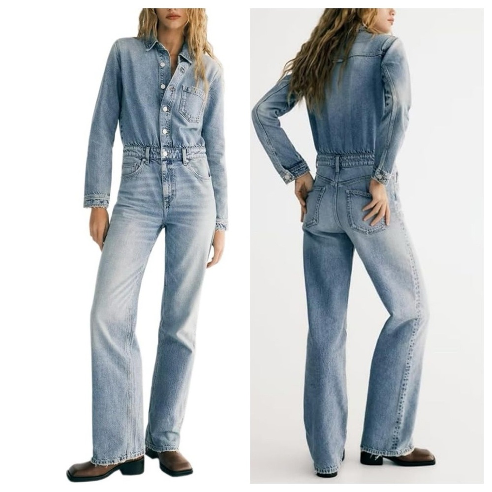 NWOT Zara Light Blue Denim Women's Jumpsuit